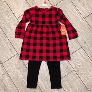 NWT Wonder Nation Buffalo Print Knit Dress with Leggings